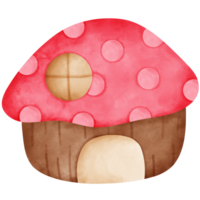 aquarelle de maison de champignon png