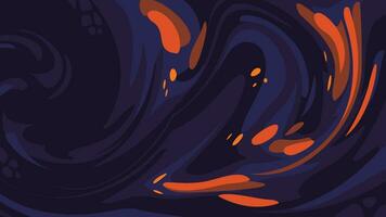 Black Purple Orange Abstract Ink Wave Vector Wallpaper Background Image