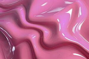3d representación curva dinámica rosado fluido líquido fondo de pantalla. ligero metal color vistoso remolino degradado malla. brillante vívido vibrante suave superficie. borroso agua multicolor degradado antecedentes ai generativo foto