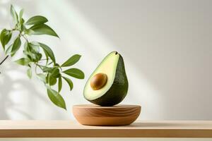 Organic Raw Green Avocados. AI Generative photo