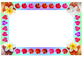 template design border frame with element flower png