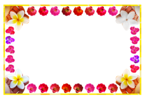 template design border frame with element flower png