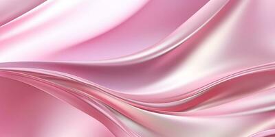 3d representación curva plata holográfico fluido líquido fondo de pantalla. rosado metal color remolino degradado malla. Violeta vívido vibrante suave superficie. borroso agua multicolor degradado antecedentes ai generativo foto
