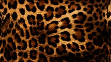 Close-up High detailed Leopard skin texture. Cheetah fur spot Wrapping paper seamless pattern for walllpaper, background and design art work AI Generative photo