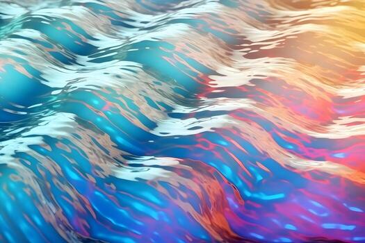 alto detallado de cerca de azul agua en el piscina. lado vista. Copiar espacio.bokeh ligero neón púrpura onda antecedentes en el piscina para papel tapiz, antecedentes y diseño Arte trabajo ai generativo foto