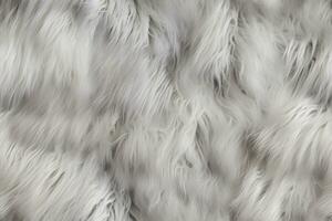 High detailed Close-up White color sheep fur seamless pattern. Natural sheepskin rug seamless pattern background. Wool grey texture top view AI Generative photo