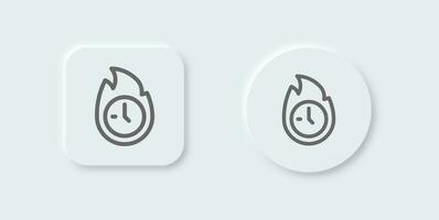 Limited line icon in neomorphic design style. Time signs vector illustration.