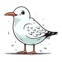 Seagull isolated on white background. Vector illustration in sketch style.