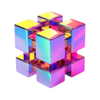 Purple rubiks cube Generative Ai png