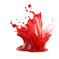 realistic 3d red splash and drops liquid  Generative Ai png