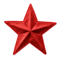 Red star symbol with realistic shadow Generative Ai png