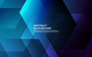 abstract dark blue gradient diagonal light and line hexagon shape decoration background. eps10 vector