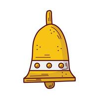 Bell icon in doodle style isolated on white background. Vector illustration.
