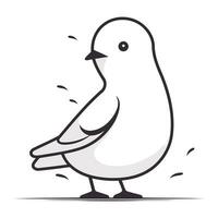 Pigeon isolated on white background. Vector illustration in cartoon style.