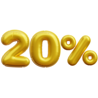 20 percent Balloon 3D Icon Illustrations png