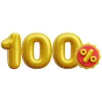 100 pour cent ballon 3d icône des illustrations png