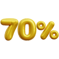 70 percent Balloon 3D Icon Illustrations png