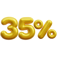 35 por ciento globo 3d icono ilustraciones png