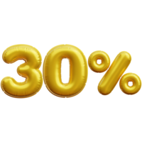 30 percent Balloon 3D Icon Illustrations png