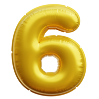 Number 6 Balloon 3D Icon Illustrations png