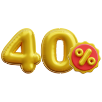 40 Prozent Ballon 3d Symbol Abbildungen png