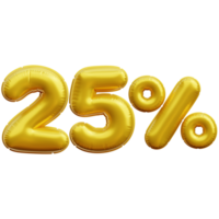 25 percent Balloon 3D Icon Illustrations png