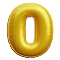 Number 0 Balloon 3D Icon Illustrations png