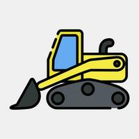 Icon skid loader. Heavy equipment elements. Icons in filled line style. Good for prints, posters, logo, infographics, etc. vector