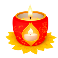 Burning Small Oil Lamp With Golden Pattern Hd Transparent free png AI Generated