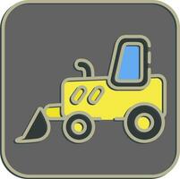 Icon bulldozer. Heavy equipment elements. Icons in embossed style. Good for prints, posters, logo, infographics, etc. vector