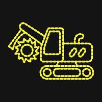 Icon trencher machine. Heavy equipment elements. Icons in dotted style. Good for prints, posters, logo, infographics, etc. vector