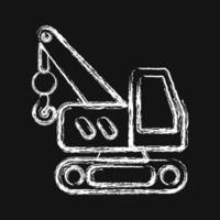 Icon hoisting crane. Heavy equipment elements. Icons in chalk style. Good for prints, posters, logo, infographics, etc. vector