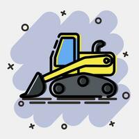 Icon skid loader. Heavy equipment elements. Icons in comic style. Good for prints, posters, logo, infographics, etc. vector