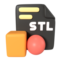 STL File Extension 3D Illustration Icon