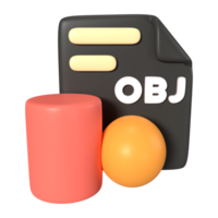 OBJ File Extension 3D Illustration Icon png