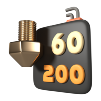 Hotbed And Hotend 3D Illustration Icon png