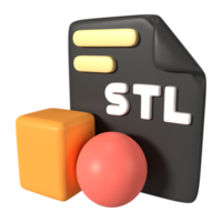 STL File Extension 3D Illustration Icon