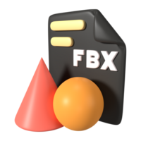 fbx fil förlängning 3d illustration ikon png