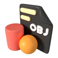 OBJ File Extension 3D Illustration Icon