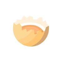 Cartoon Color Crack Chicken Egg with Yolk Icon. Vector