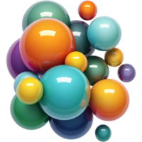 Colorful glossy balls. AI Generative png