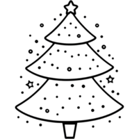 Hand drawn Christmas tree. AI Generative png