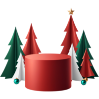 Weihnachten Bäume Podium. ai generativ png