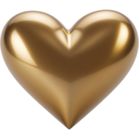 Realistic gold heart. AI Generative png