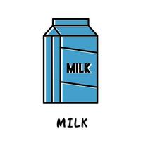 Leche icono ilustración. azul color ilustración diseño. vector