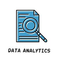 Data anaytic icon illustration. Blue color illustration design. vector