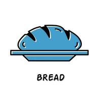 Bread icon illustration. Blue color illustration design. vector