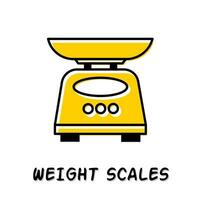 Weight scales icon illustration. Yellow color illustration design. vector