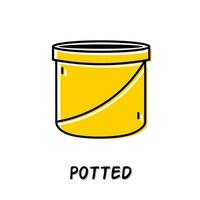 Potted icon illustration. Yellow color illustration design. vector