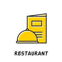 Restaurant icon illustration. Yellow color illustration design. vector